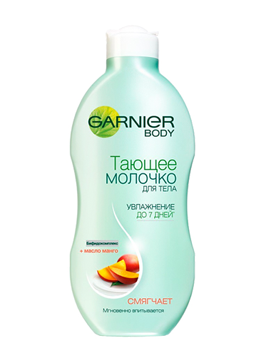 Garnier Тающее молочко Смягчающее молочко для тела с бифидокомплексом и маслом манго